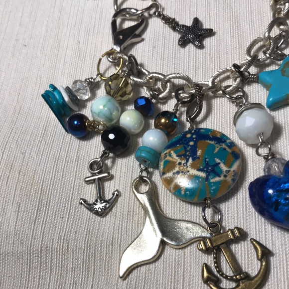 Ocean Blue Chunky Charm Bracelet - Picture 3 of 8